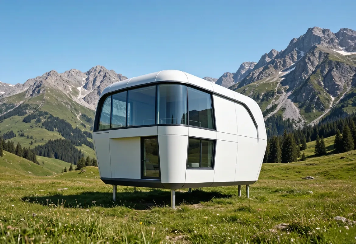 Double Deck Space Capsule exterior with panoramic glass